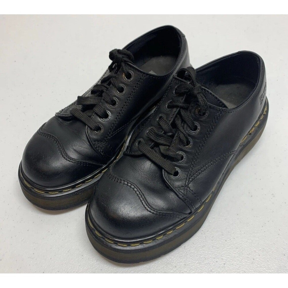Dr Martens 8651 Leather Chunky Platform Oxford Shoes US W6 M5 UK 4 Black England - Picture 8 of 9
